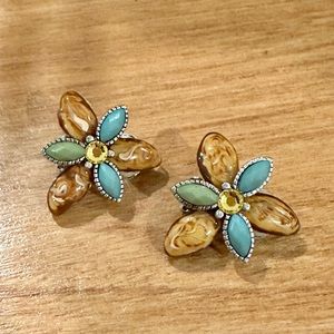 Vintage clip on earrings turquoise